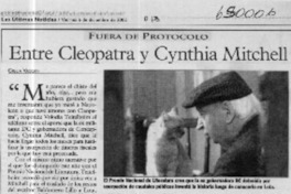 Entre Cleopatra y Cynthia Mitchell  [artículo] Giglia Vaccani