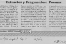 Extractos y fragmentos, poemas  [artículo] Ramón Riquelme