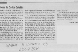 Precisiones de Carlos Catalán  [artículo] Carlos Catalán