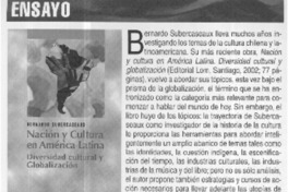 Nación y cultura en América Latina  [artículo] Rodrigo Pinto