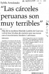 "Las cárceles peruanas son muy terribles"  [artículo] Pedro Lezaeta