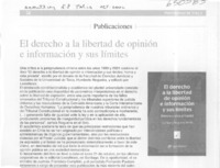 El derecho a la libertad de opinión e información y sus límites  [artículo]