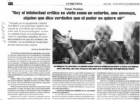 "Hoy el intelectual crítico es visto como un estorbo, una amenaza, alguien que dice verdades que el poder no quiere oír"  [artículo] Jessica Acuña Neira