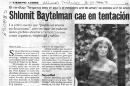 Shlomit Baytelman cae en tentación  [artículo] Marietta Santí