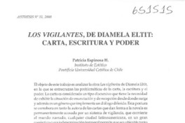 Los vigilantes, Diamela Eltit, carta, escritura y poder  <artículo> Patricia Espinosa H.