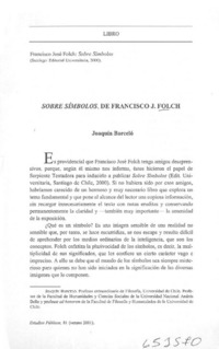 Sobre símbolos, de Francisco J. Folch  [artículo] Joaquín Barceló
