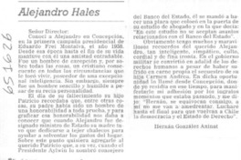 Alejandro Hales  [artículo] Hernán González Aninat