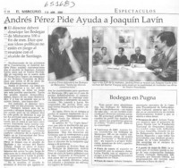 Andrés Pérez pide ayuda a Joaquín Lavín  [artículo]