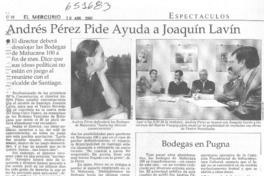 Andrés Pérez pide ayuda a Joaquín Lavín  [artículo]