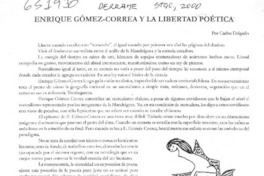 Enrique Gómez-Correa y la libertad poética  [artículo] Carlos Delgado