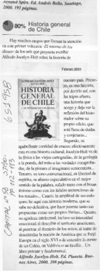 Historia General de Chile  [artículo]