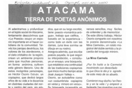 Atacama tierra de poetas anónimos  [artículo]