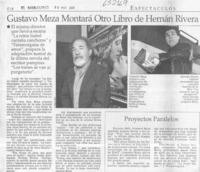 Gustavo Meza montará otro libro de Hernán Rivera  [artículo]