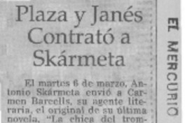 Plaza y Janés contrató a Skármeta  [artículo]