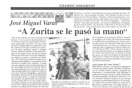 "A Zurita se le pasó la mano"  [artículo]
