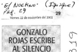 Gonzalo Rojas escribe al silencio  [artículo]