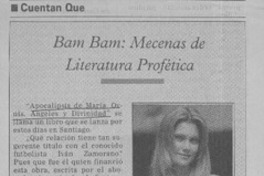Bam Bam, mecenas de literatura profética  [artículo]