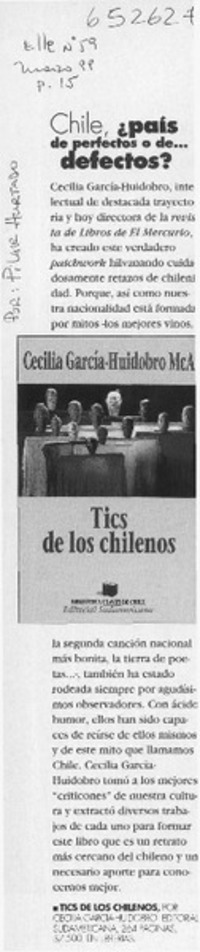 Chile, ¿país de perfectos o de defectos?  [artículo] Pilar Hurtado