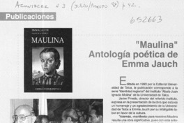 "Maulina" Antología poética de Emma Jauch  [artículo]