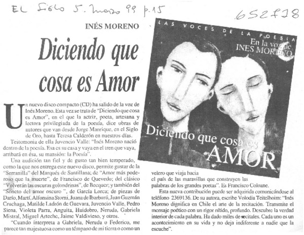 Diciendo que cosa es amor  [artículo]