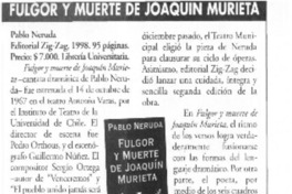 Fulgor y muerte de Joaquín Murieta  [artículo] Marcelo Salinas