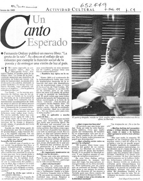 Un canto esperado  [artículo] José Miguel Izquierdo S.