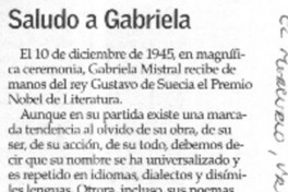 Saludo a Gabriela  [artículo] Juan Meza Sepúlveda