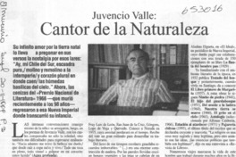 Cantor de la naturaleza  [artículo] Beatriz Berger