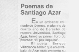 Poemas de Santiago Azar  [artículo]