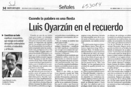 Luis Oyarzún en el recuerdo  [artículo] Hugo Rolando Cortés