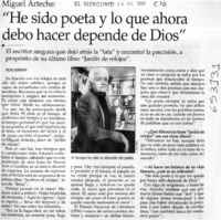 "He sido poeta y lo que ahora debo hacer depende de Dios"  [artículo] Pilar González