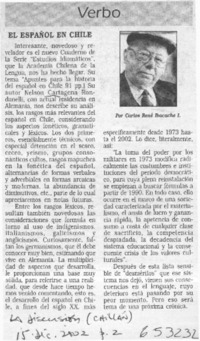 El español en Chile  [artículo] Carlos René Ibacache I.