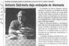 Antonio Skármeta deja embajada de Alemania  [artículo]