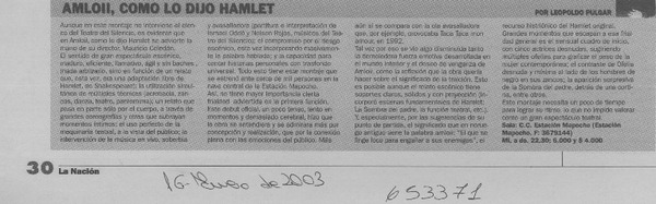 Amloii, como lo dijo Hamlet  [artículo] Leopoldo Pulgar