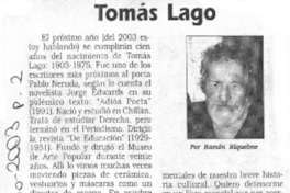 Tomás Lago  [artículo] Ramón Riquelme