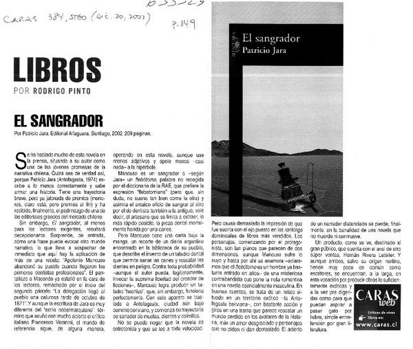 El sangrador  [artículo] Rodrigo Pinto