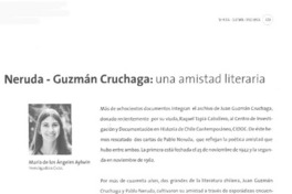 Neruda - Guzmán Cruchaga, una amistad literaria  [artículo] María de los Ángeles Aylwin