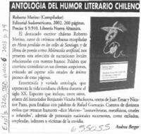 Antología del humor literario chileno  [artículo] Andrea Berger