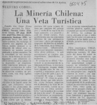 La Minería chilena, una veta turística  [artículo]