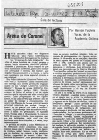 Arena de Coronel  [artículo] Hernán Poblete Varas.