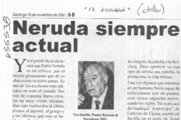 Neruda siempre actual  [artículo] Tito Castillo.