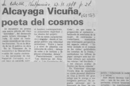 Alcayaga Vicuña, poeta del cosmos  [artículo] Rolando Carrasco Hernández.