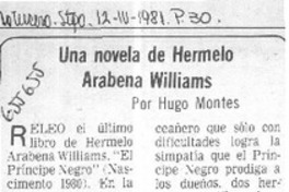 Una novela de Hermelo Arabena Williams:  [artículo] Hugo Montes.