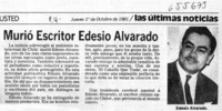 Murió escritor Edesio Alvarado  [artículo]