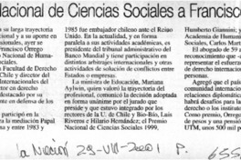 Premio Nacional de ciencias sociales a Francisco Orrego.  [artículo]
