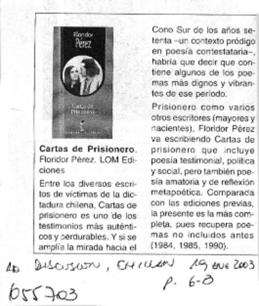 Cartas de prisionero.  [artículo]