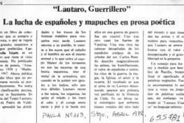 Lautaro guerrillero, la lucha de españoles y mapuches en prosa poética.  [artículo]