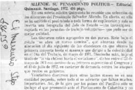 Allende. Su pensamiento político.  [artículo]