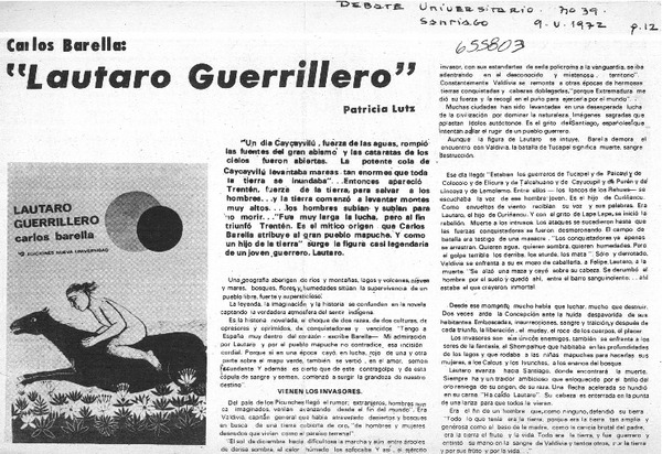 Lautaro guerrillero.  [artículo] Patricia Lutz.