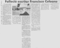 Falleció escritor Francisco Coloane.  [artículo]
